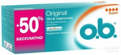 Тампоны, o.b. (Оби) №16+8 ориджинал супер плюс